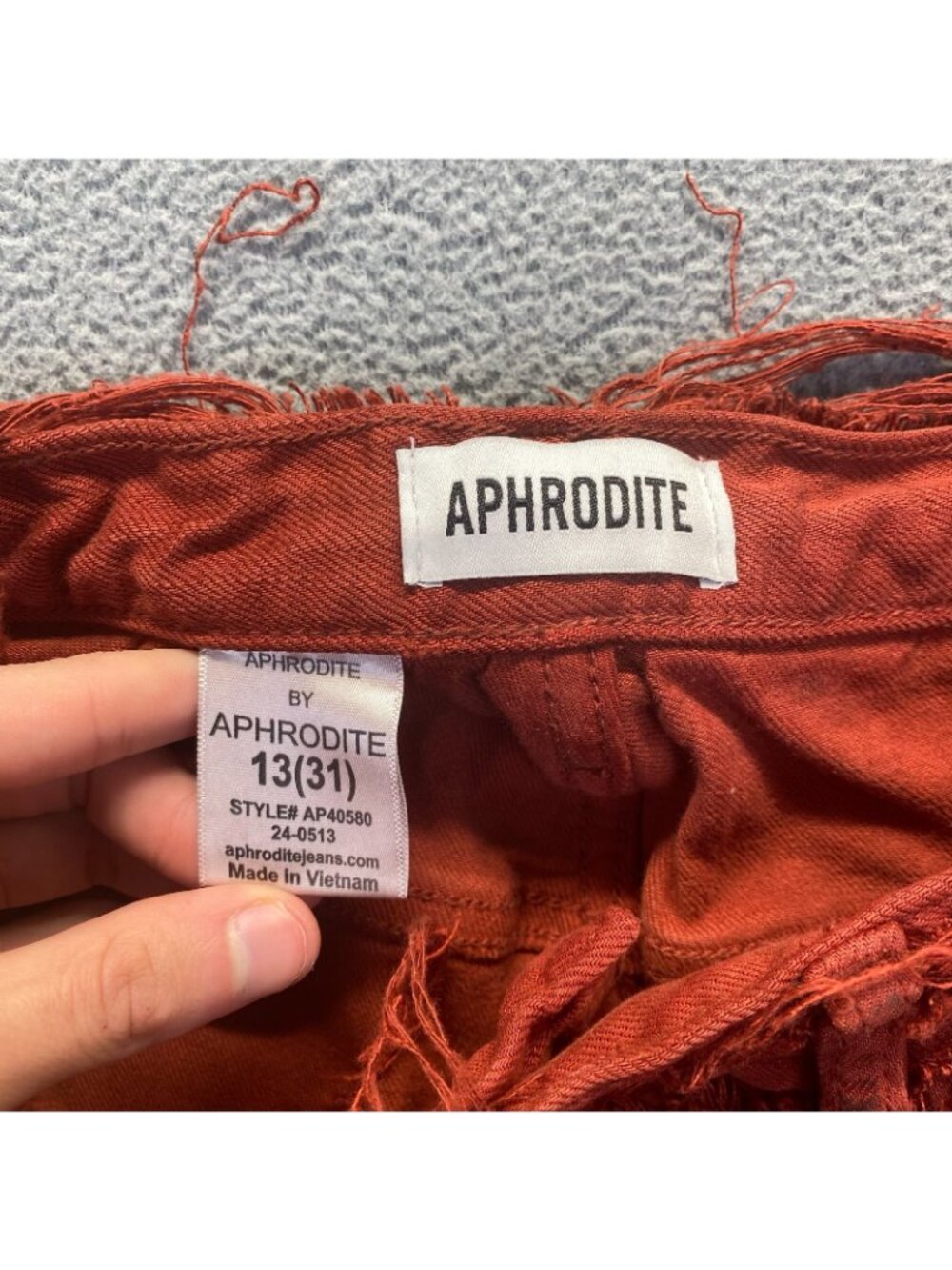 Aphrodite Jeans Womens Size 13(31)Destroyed Skinny Dark orangeWash Stretch Denim - Picture 3 of 9